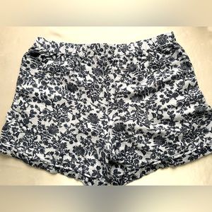 J. Jill Blue Purple Comfy Double Pocket Paisley Shorts L